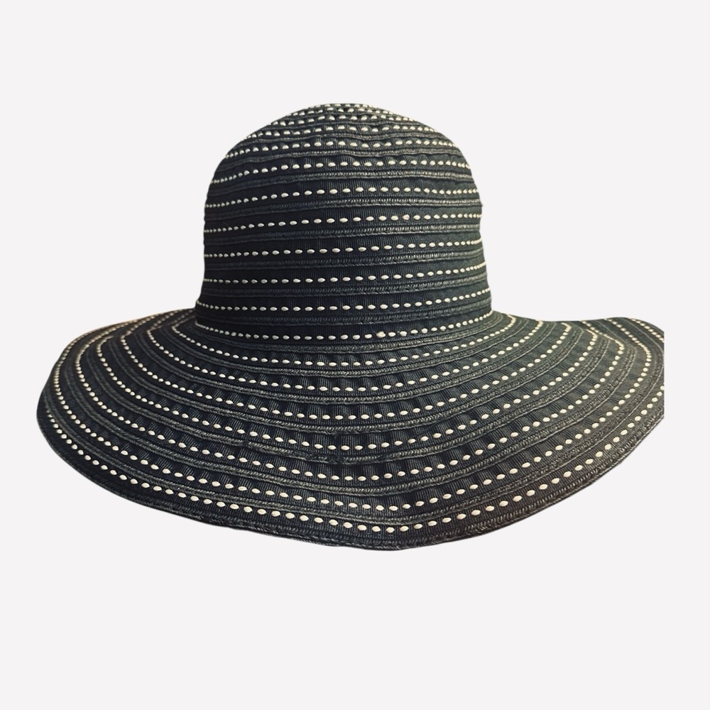 Scala Women's Black and White Packable Sun Hat One Size